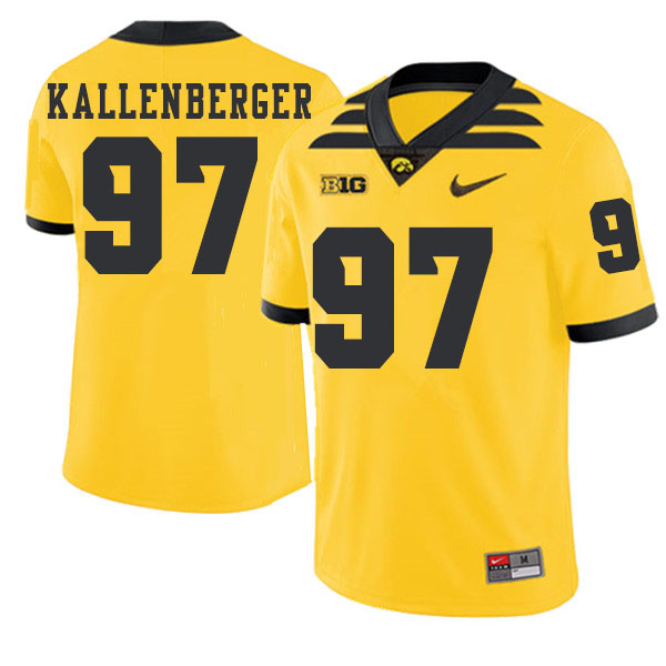 2019 Men #97 Jack Kallenberger Iowa Hawkeyes College Football Alternate Jerseys Sale-Gold